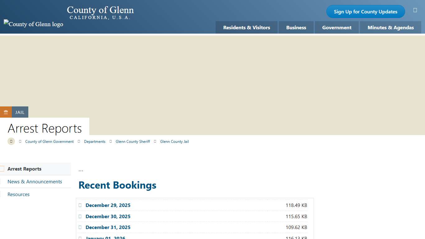 Arrest Reports County of Glenn